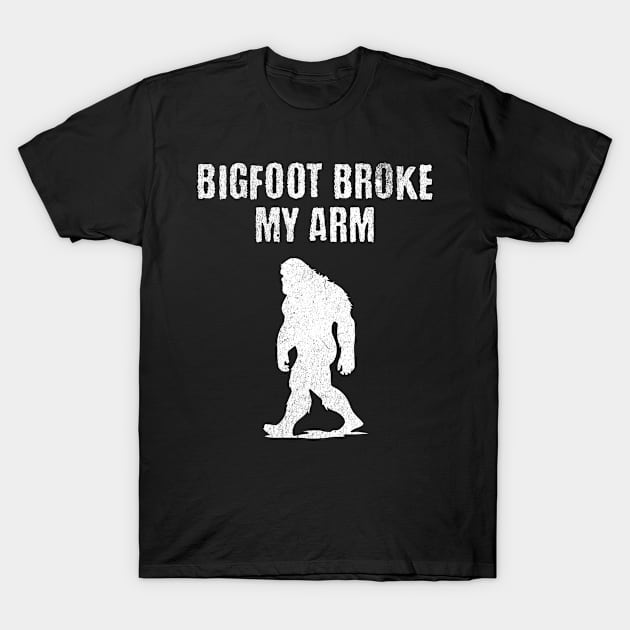 Funny Broken Arm Recovery Sasquatch Bigfoot T-Shirt by StudioGJ